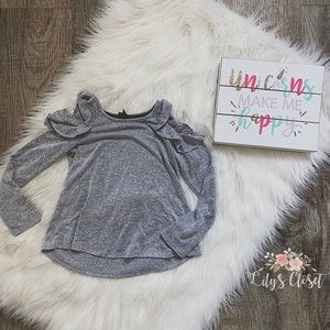 Cold❄️Shoulder Flutter Cut Out Light Sweater  | XS